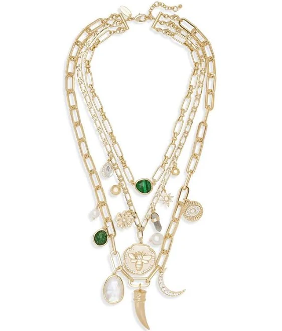 accessory Ramy Brook Women's Celia Layered Stone Charm Necklace BeyondStyle $345