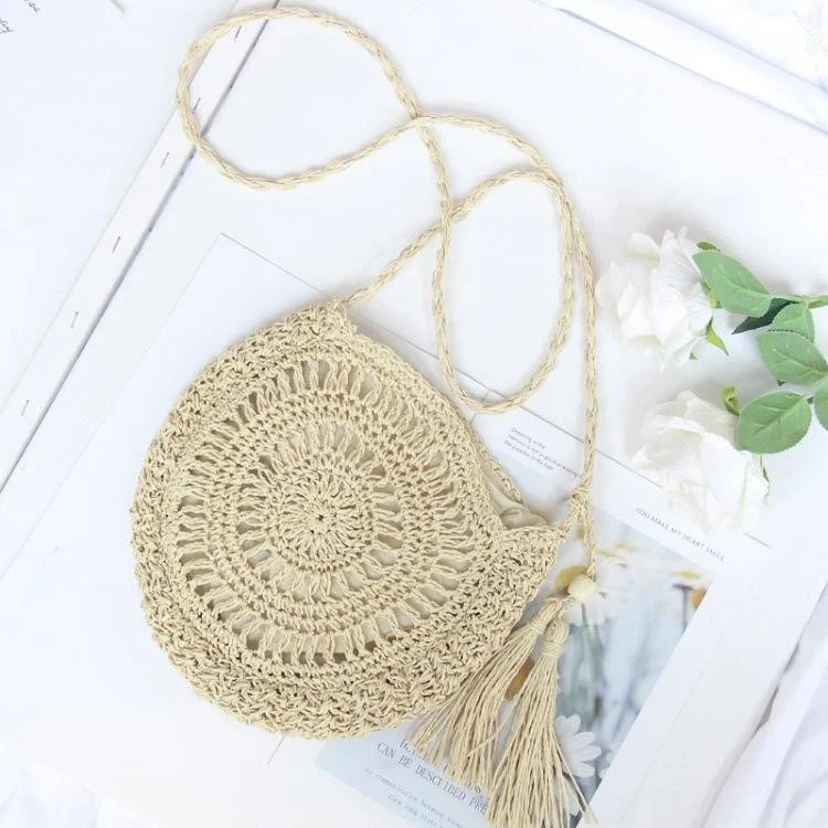 bag Rattan Handbags Round Tassel Straw Crossbody Summer Handmade Woven eBay - liran919 $21.88