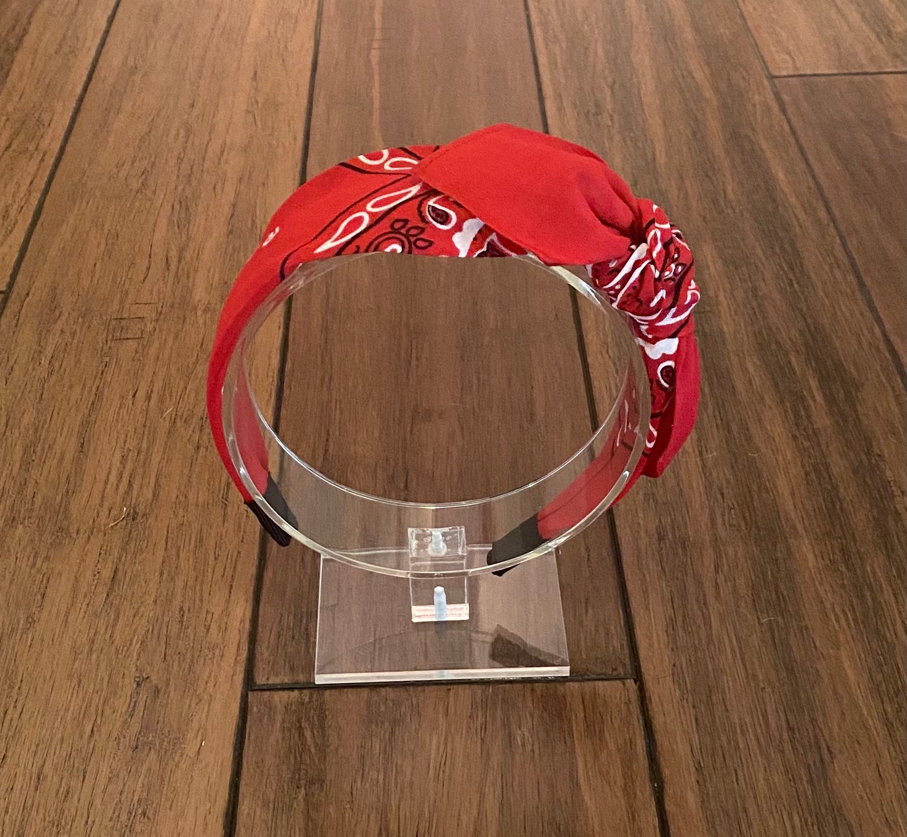 accessory Red Bandana Knot Tie Headband Etsy $14.99