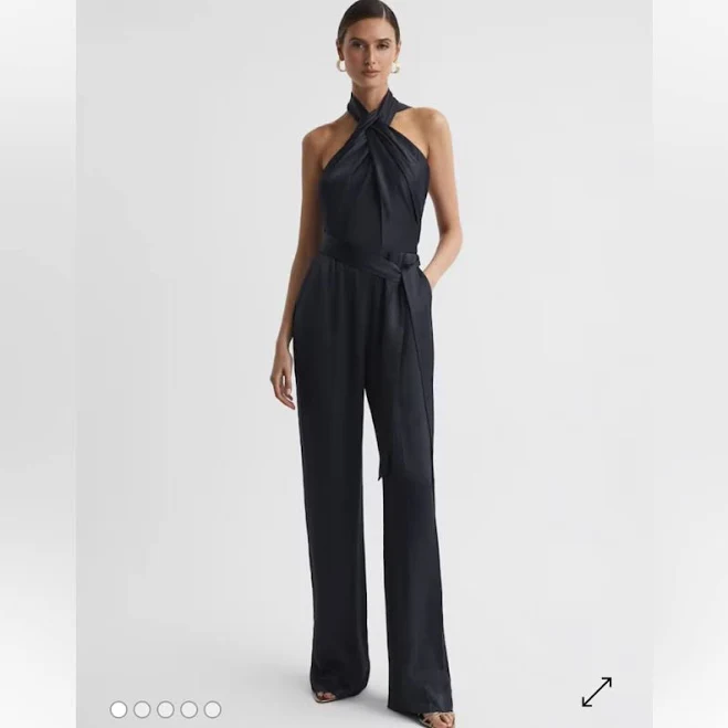 jumpsuit Reiss Women's Jules Satin Halter Neck Jumpsuit Poshmark $90