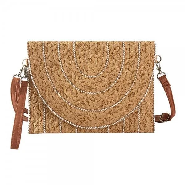 bag Remo Woven Straw Clutch Cross Body Bag with Magnetic Closure Judson & Company $30