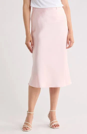 slip skirt Renee C Satin Midi Skirt Nordstrom Rack $29.97