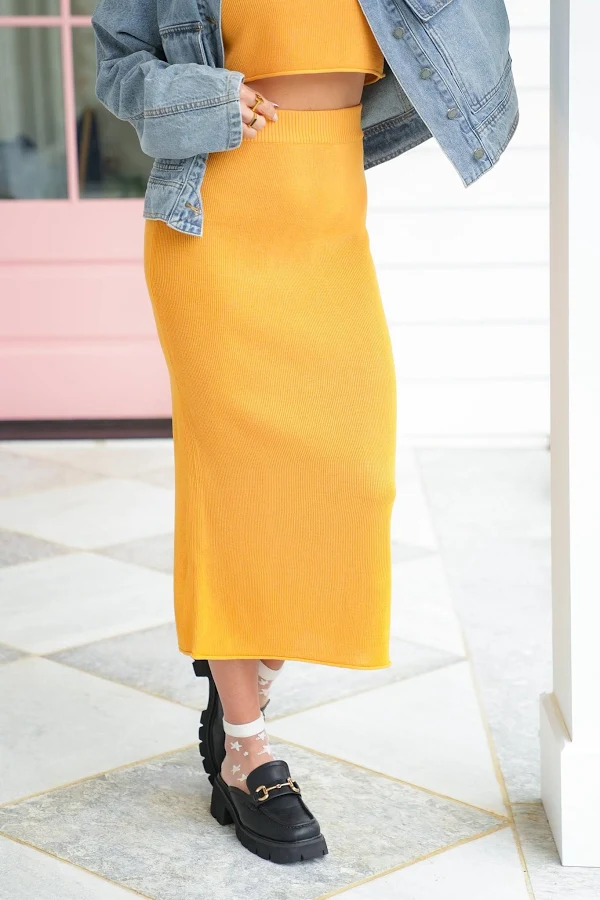 skirt Ribbed Knit Midi Skirt Freckled Poppy $19.95