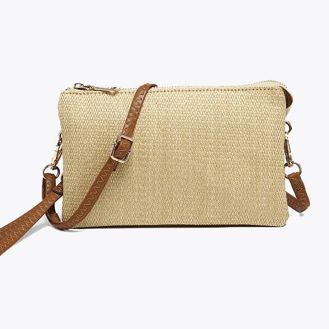 bag Riley Vegan Micro Straw Crossbody Jen & Co. $38