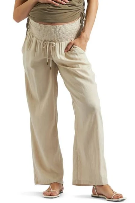 pants Ripe Maternity Indi Wide Leg Linen Pants Nordstrom $105