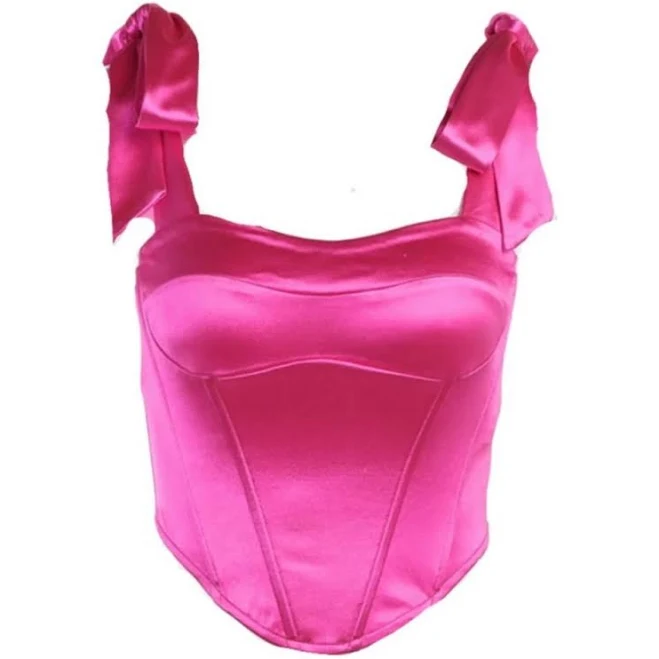 top Satin Corset Top with Tie Straps Poshmark $30