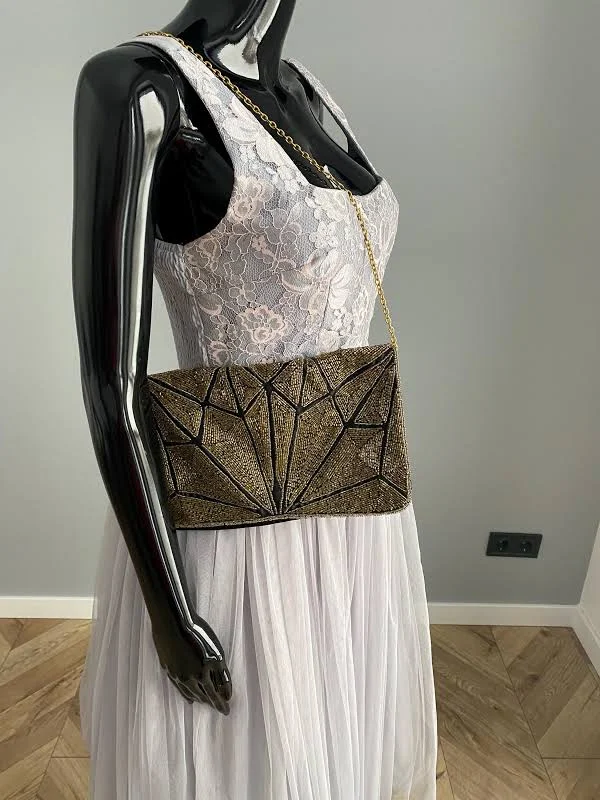 bag Satin Evening Bag with Gold Beaded Embellishment Etsy - ReRunCountry $34.55