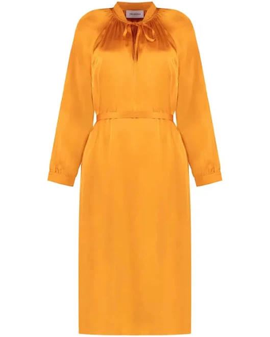 dress Satin Midi Dress In Orange ModeSens $335