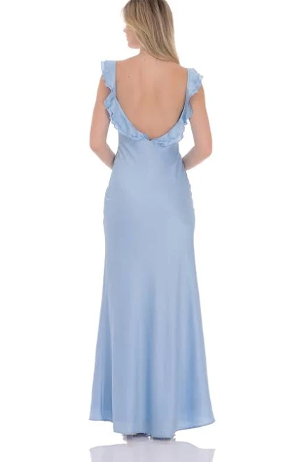 dress Satin Ruffle Open Maxi Dress LUCY IN THE SKY $85.41