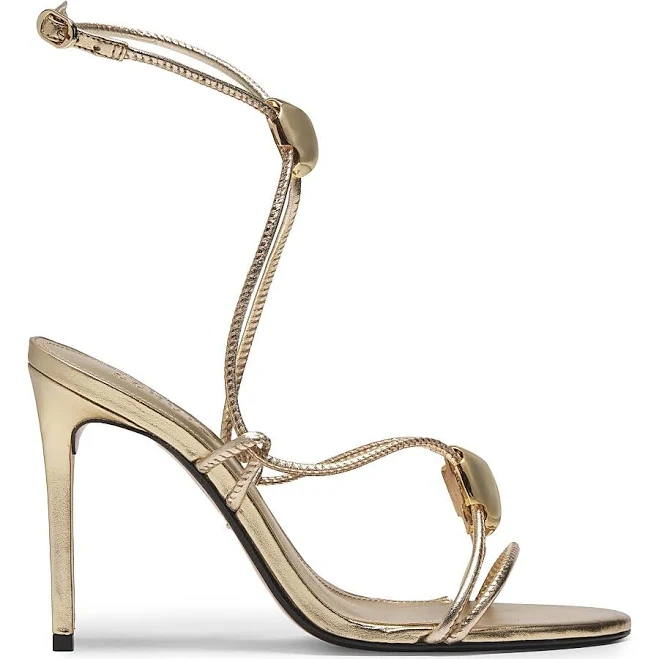 shoes Schutz Women's Hera Metallic Leather Heeled Sandals Saks Fifth Avenue $61.38