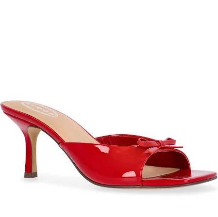 shoes Scoop Women's Patent Faux Leather Open Toe Bow Mule Heels Walmart $12.48