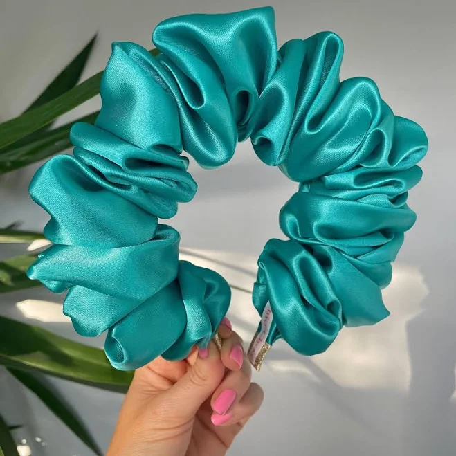 accessory Scrunchie Crown Silk Satin Twist Rouched Hair Band Etsy - Seller $38.29