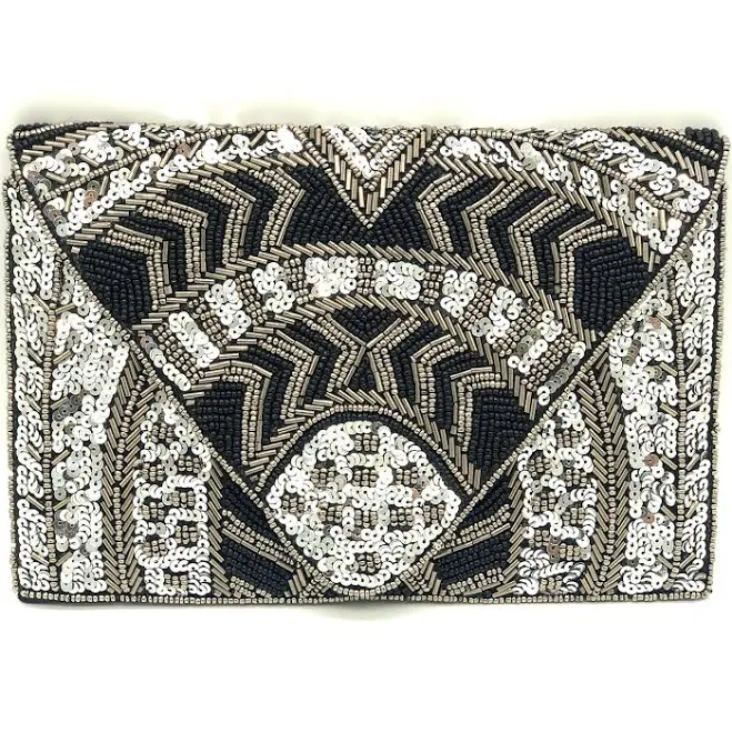 bag Sequin Beaded Evening Clutch with Silver Chain Etsy - Seller $54.92