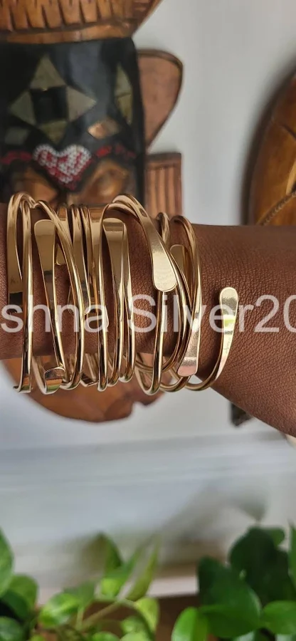 accessory Set Of 7 Solid Brass Bangles, Adjustable Stackable Bangles Statement eBay - vaishna_silver2019 $19.99