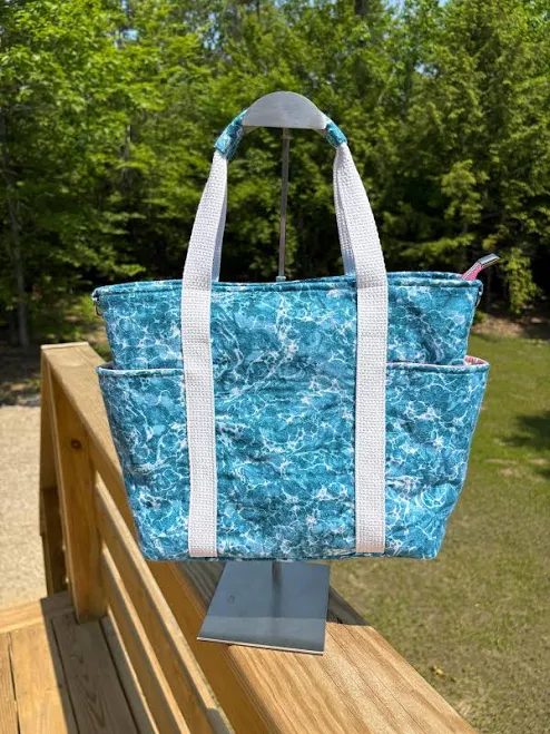 bag Simple canvas tote with blue/white pattern Etsy - Seller $40