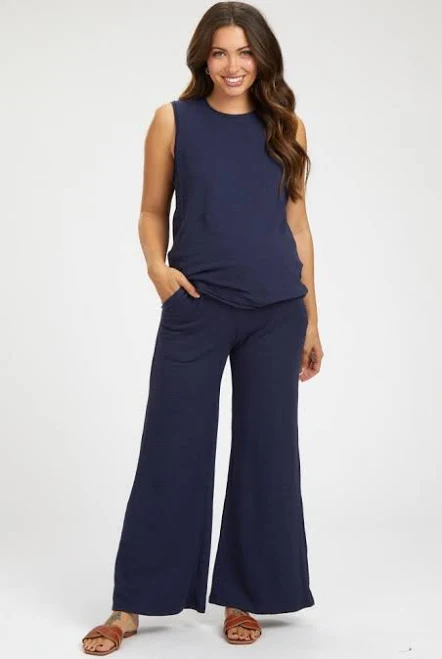 matching set Slub Knit Maternity Pants Set PinkBlush Maternity $59