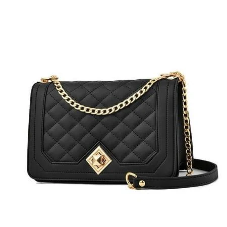 bag Small Crossbody Bags for Women Cute Pu Leather Quilted Shoulder Bag Clutch Evening Satchel Purses with Chain Strap, Women's, Black Walmart - Lihaohua $35.99