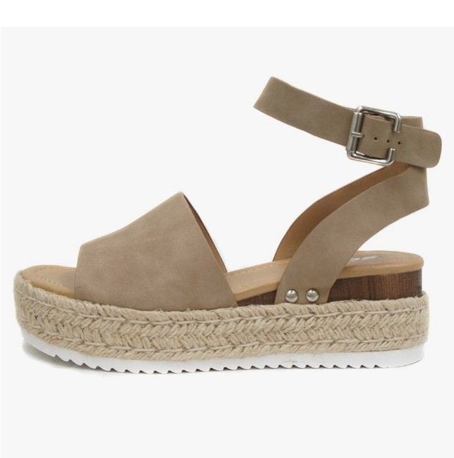 shoes Soda Tan Espadrilles with Jute Sole and Ankle Strap Size 7 eBay $20