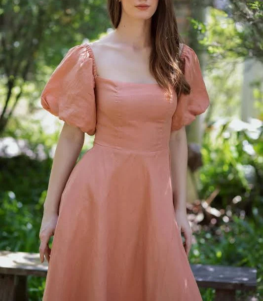 dress Solene Cottagecore Linen A-Line Midi Dress Etsy - Seller $109.85