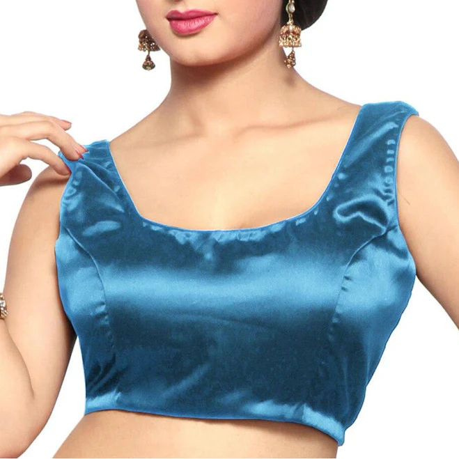 top Solid Color Satin Blouse UtsavFashion.com $20.4