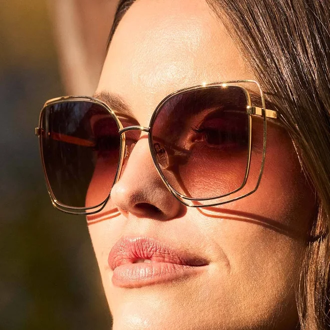 accessory Square Gradient - Gold Frame - Brown Lens - Jacqueline By DIFF Eyewear DIFF Eyewear $98