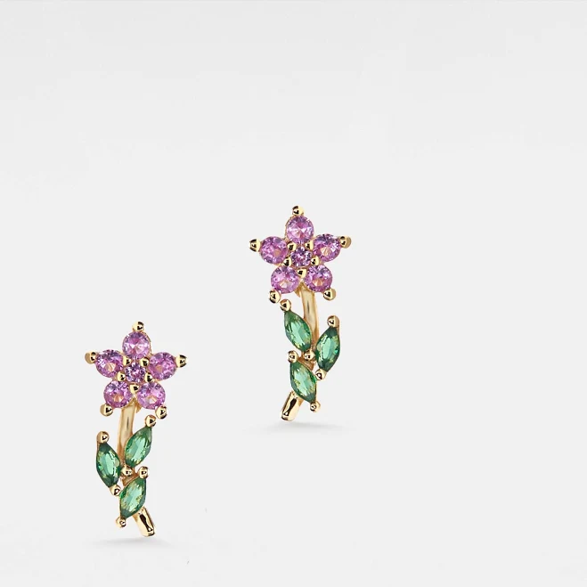 accessory Sterling Silver Colorful Flower Stud Earrings Etsy - Perimade $18.95