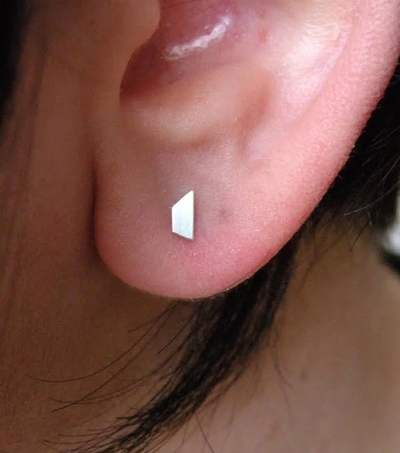 accessory Sterling Silver Geometric Stud Earrings Etsy - melaniefavreau $18.74