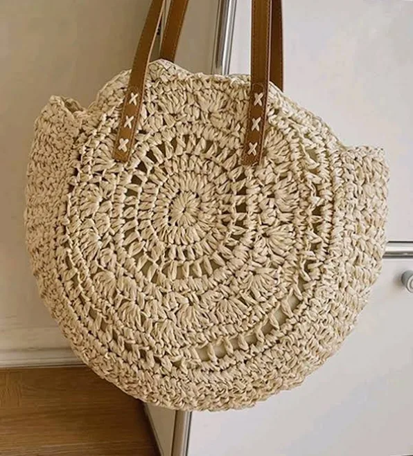 bag Straw Basket Bag with Faux Leather Strap Etsy - Seller $49.33