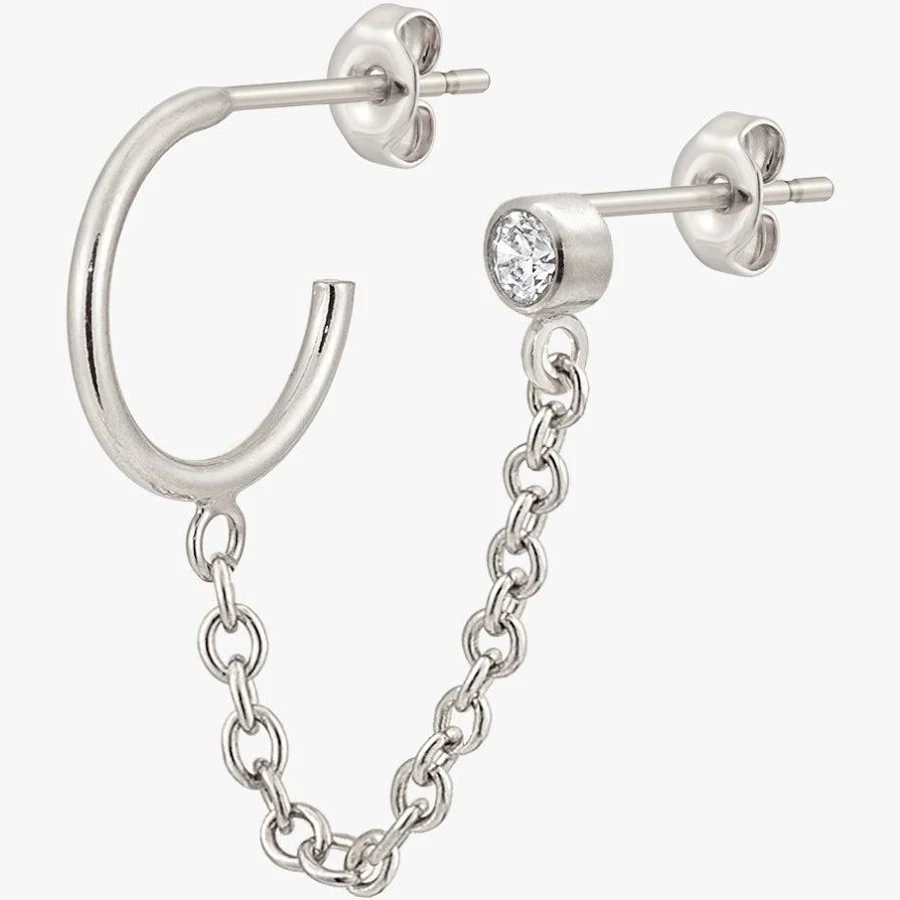 accessory Stud Linked Hoop Chain Earring J&Co Jewellery $49