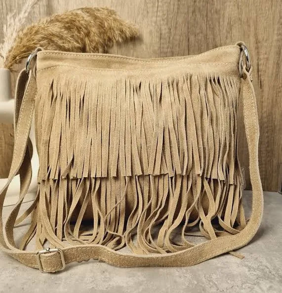 bag Suede Leather Fringe Crossbody Bag Etsy - Seller $46.99