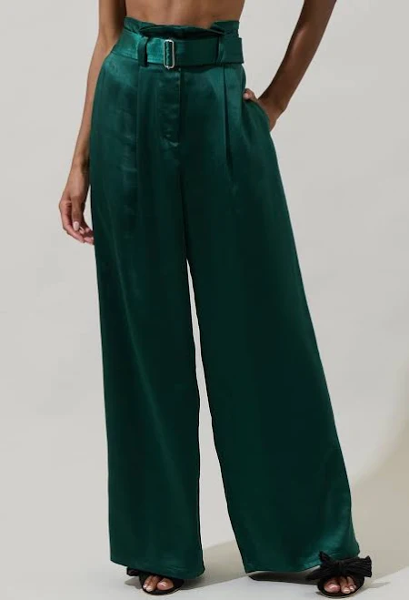 pants Sugarlips Nyssa Cole High Waist Wide Leg Satin Pants Sugarlips $79