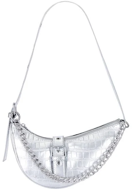 bag superdown Jade Faux Leather Bag in Metallic Silver REVOLVE $45