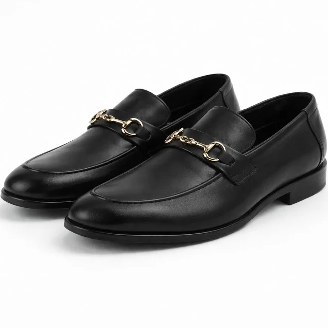 shoes T.O. Collection Men's Classic Leather Loafer with Gold Bit The His Place $235