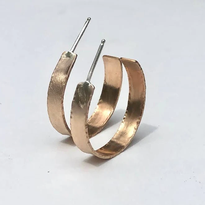 accessory Textured Bronze Hoop Earrings Etsy - LamplighterJewelry $60