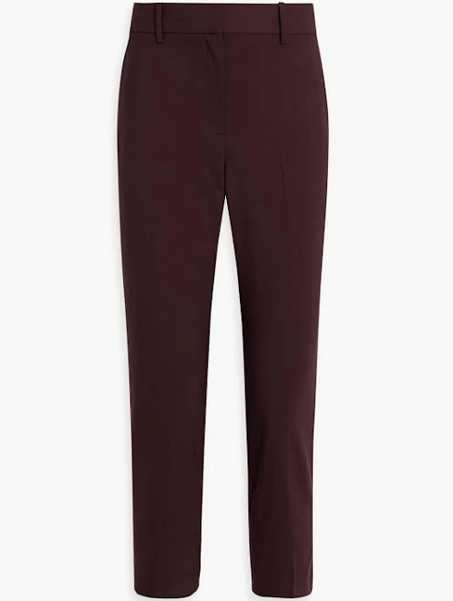 pants Theory Treeca 2 cropped wool-blend slim-leg pants - Women - Merlot Pants - US 0 THE OUTNET $69