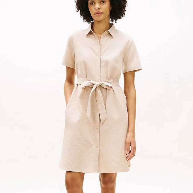 dress Tommy Hilfiger Women's Belted Linen-Cotton Blend Shirtdress Tommy Hilfiger $64.5