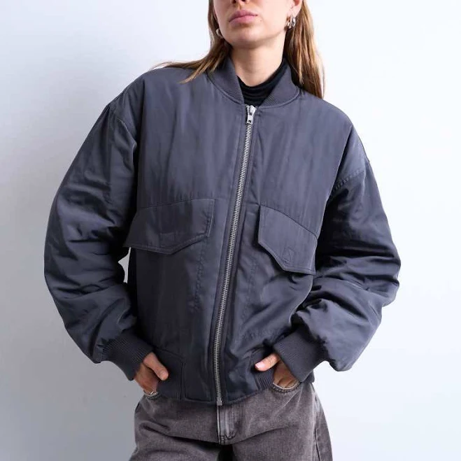 jacket Topshop Ribbed Bomber Jacket ASOS $89.99