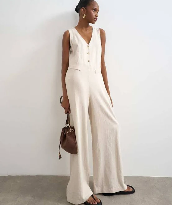 jumpsuit Topshop Tailored Linen Blend Jumpsuit ASOS $85