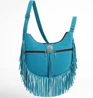 bag Turquoise Suede Fringe Crossbody Bag – Boho Western Festival Purse with Zipper Pockets & Adjustable Strap Etsy $70