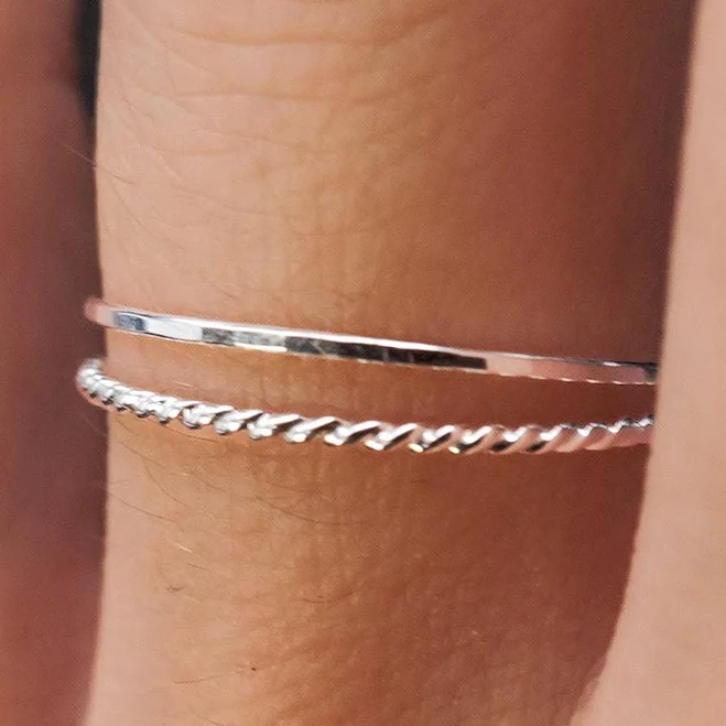 accessory Twist Set of 2 Stacking Rings Hannah Naomi Jewelry $38