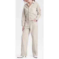 jumpsuit Universal Thread Beige Utility Jumpsuit Long Sleeve Button Front Size 12 eBay $28