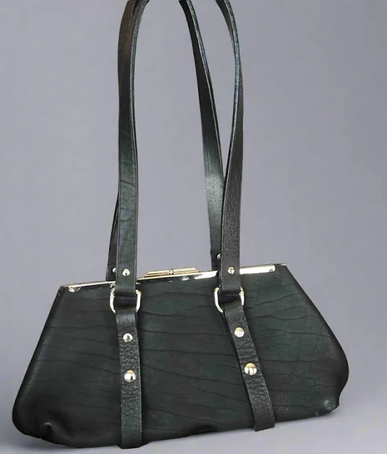 bag Urban Noir Leather Shoulder Bag with Silver Hardware The Urban Disciple $150