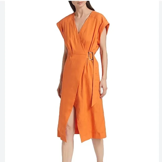 dress Veronica Beard Women's Octavia Linen-Blend Wrap Midi-Dress Poshmark $85