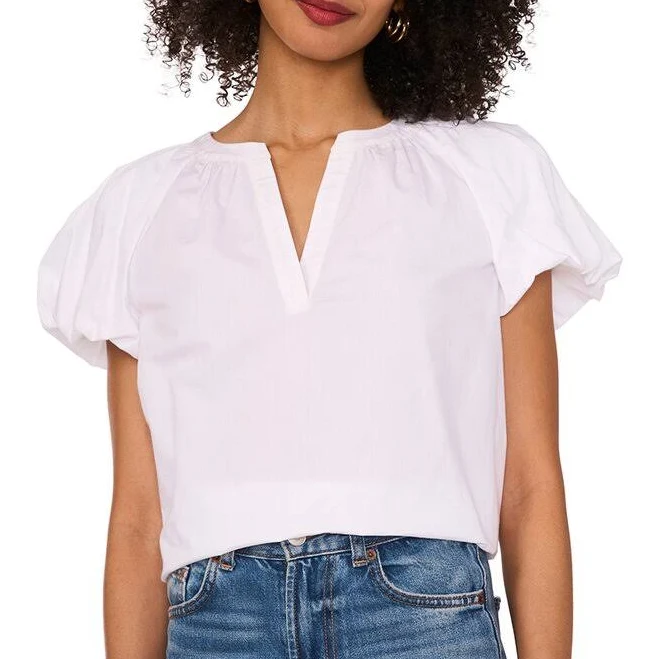 top Vince Camuto Women's Cotton Puff-Sleeve Blouse ShopSimon $29.98