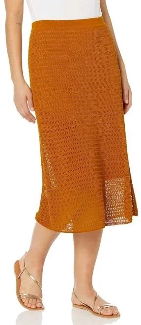 skirt Vince Cotton Blend Crochet Knit Midi Skirt – Burnt Orange – Large eBay - modsnap $39.99