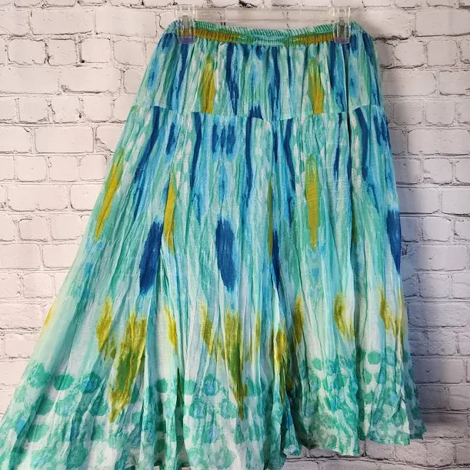 skirt Vintage 90s Travelsmith Abstract Cotton Skirt Etsy - GreenandGoldLtd $20