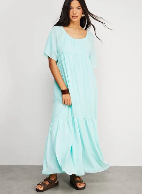 dress Warehouse Women's Chiffon Tier Smock Midi Dress boohoo USA $36