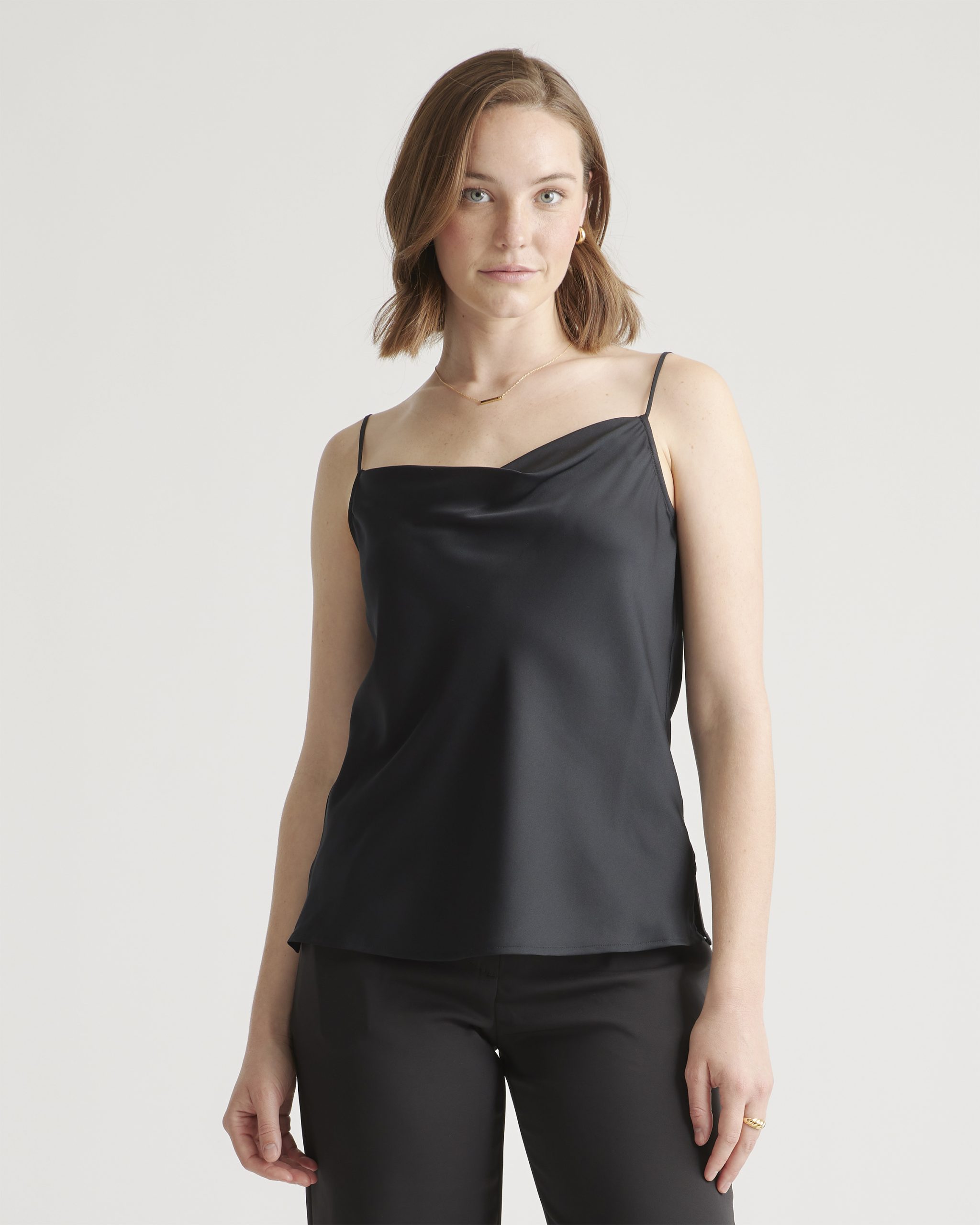 top Washable Stretch Silk Cowl Neck Cami Quince $39.9