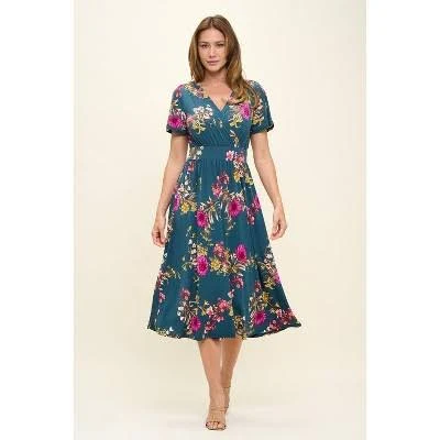 dress West K Women's Candace Flutter Sleeve Faux-Wrap Midi Dress Target $32.4