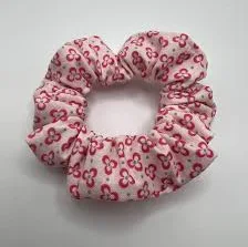 accessory White and Pink Floral Scrunchie The Lanyard Boutique $5